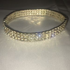Silver-Tone Plated/Cubic Zirconium Bracelet.